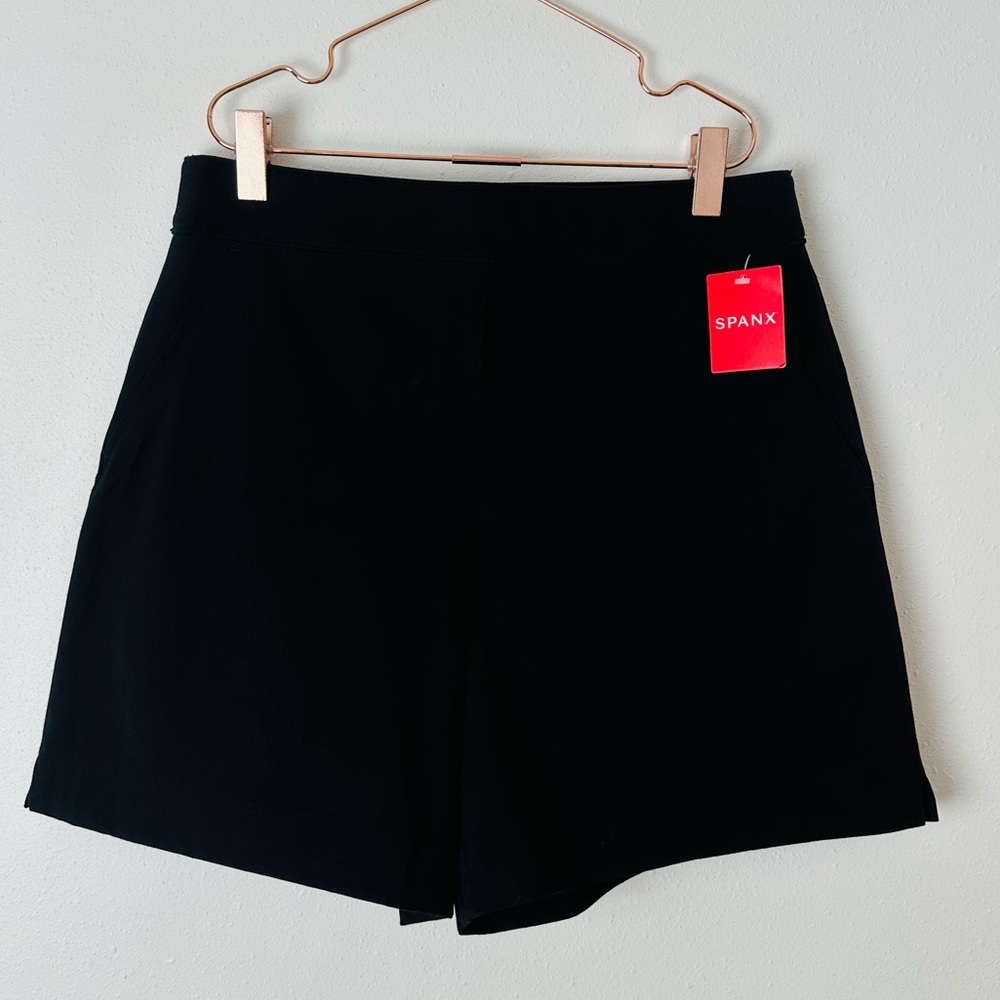 New Spanx Polished Stretch Cotton 6” Shorts Classic Black - Picture 11 of 12